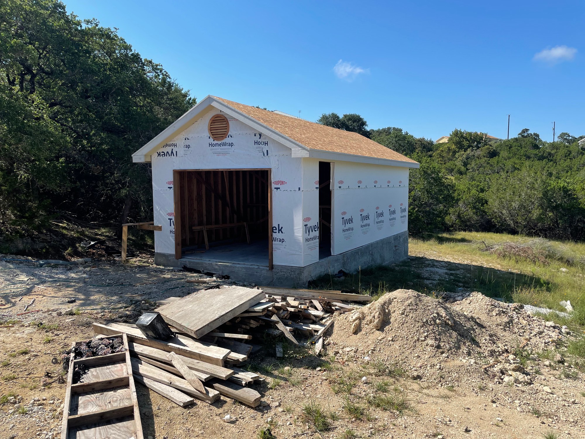 Garage addition tying into an existing home