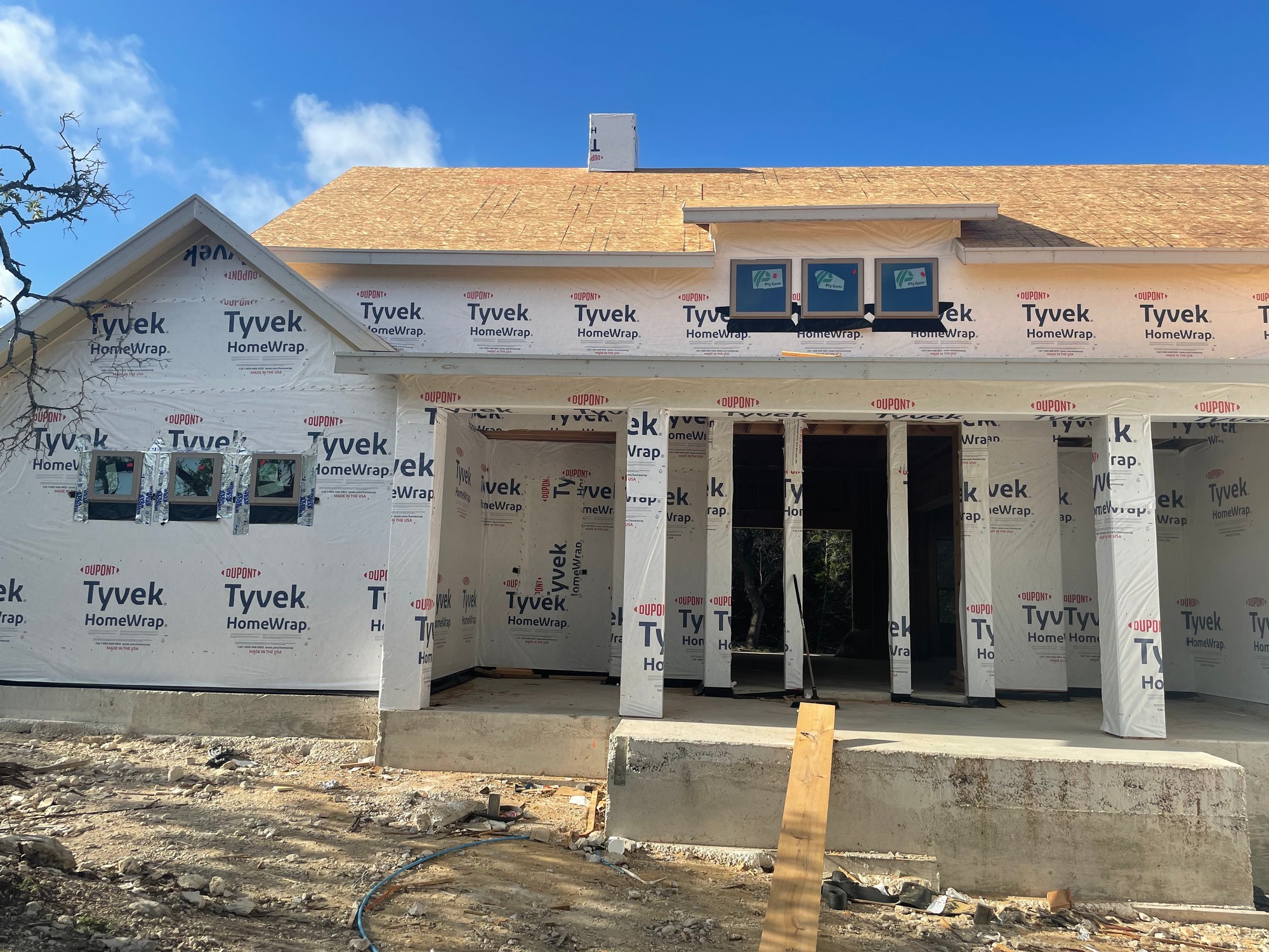 Framing underway on a new custom home